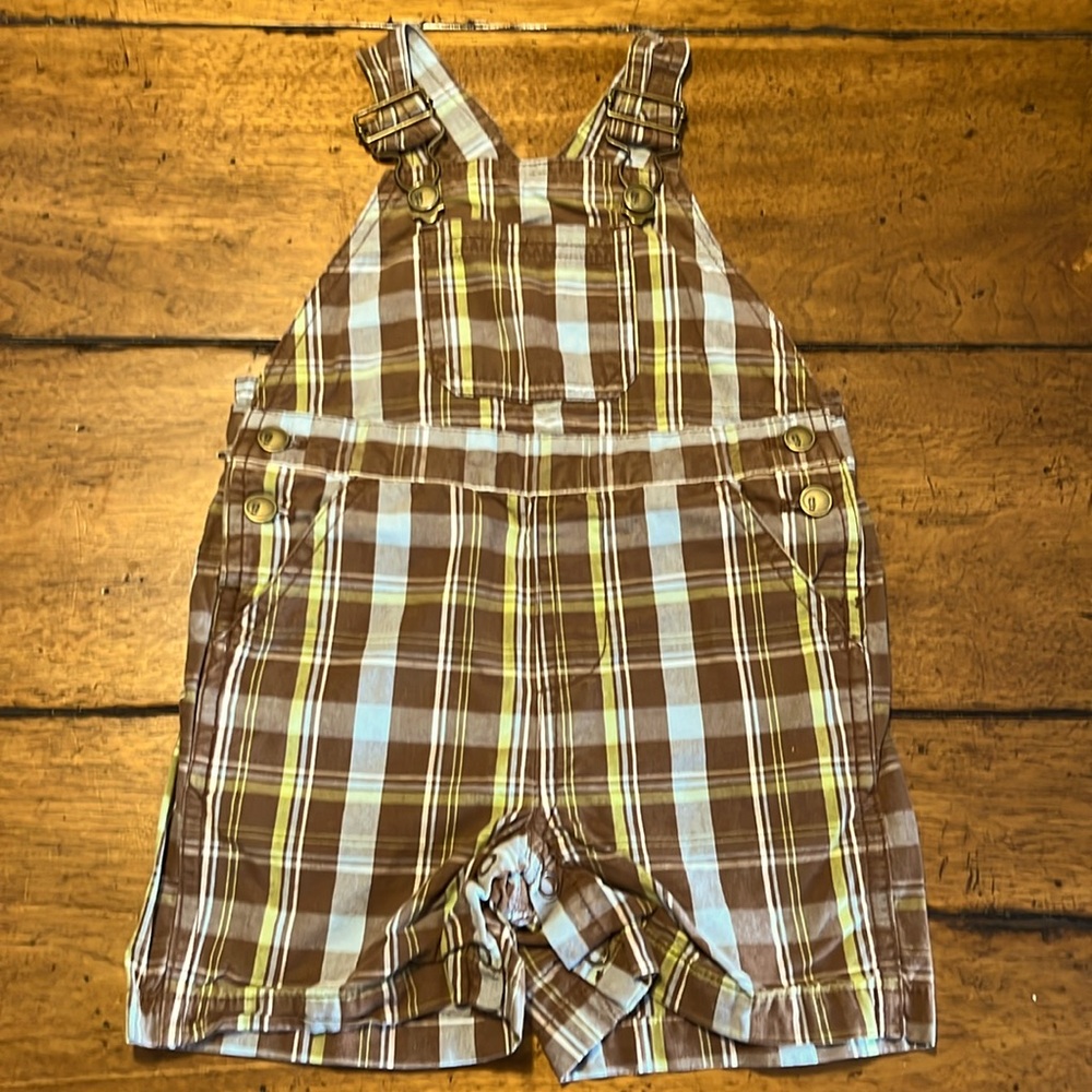 Gymboree Brown Plaid Overalls